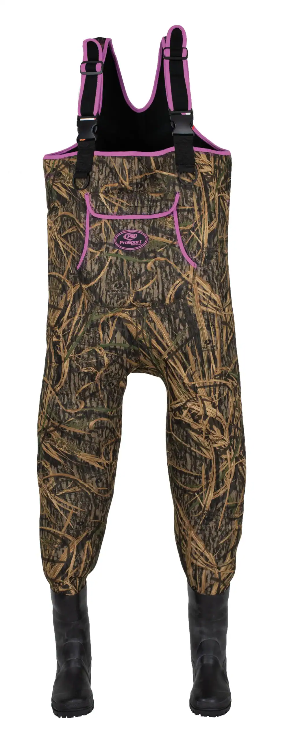 Neoprene Waders - Mossy Oak Shadow Grass Camo with Neon Orange Trim